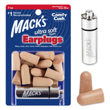 Macks Ultra Soft Foam Earplugs, 7 Pair + Case 33 dB Highest NRR, Comfortable Ear Plugs for Sleeping, Snoring, Travel, Concerts