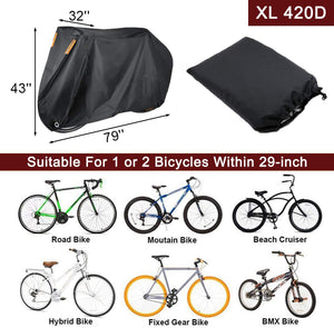 Szblnsm Bike Cover for 1, 2 or 3 Bikes Outdoor Waterproof Bicycle Covers 420D Heavy Duty Ripstop Material Offers Constant Protec