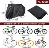 Szblnsm Bike Cover for 1, 2 or 3 Bikes Outdoor Waterproof Bicycle Covers 420D Heavy Duty Ripstop Material Offers Constant Protec