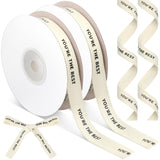 Wavwavw 20 Yards You re The Best Cotton Ribbon, Natural 5/8 Inch 100% Cotton Herringbone Twill Ribbon for Crafts Gift Wrapping 