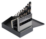 CLELINE C18124 Style 1878 High Speed Steel 135 HeavyDuty Jobber Length Drill Set, Black and Gold Finish, 1/16 1/2 Size, 15 