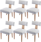 RIVOVA Linen Dining Chairs Set of 6, Modern Dining Chair with Wood Legs, Upholstered Dining Chairs for Dining Room, Kitchen, Van
