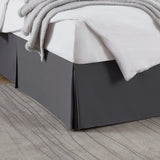 Nestl Dark Gray Bed Skirt Queen Size - 14 Inch Drop - Brushed Microfiber Hotel Quality Pleated Bed Skirt - Shrinkage & Fade Resi