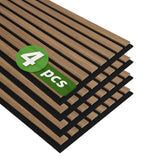 Art3d 4-Pack 12 x 93 Soundproof Wood Slat Panels, 31 sq.ft Acoustic Wall Panels, 3D Wall Panels with Wood Slat Design, Decorativ