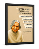 Roxova Apj Abdul Kalam Motivational Photo Frame 5 Daily Affirmations Framed Poster, Wall Decor For Office And Study Room 13 X 10
