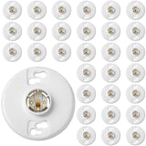 Saysurey 30 Pcs E26 Medium Base Ceiling Lamp Holder Keyless Light Sockets White Bulb Socket Incandescent Fluorescent CFL Lamp Ho