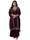 Libas Women'S Silk Blend Kurta Set (49023_Burgundy_Xl)