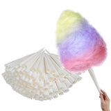 Cotton Candy Cones (100 Pack) - White Kraft Paper Sticks for Floss Sugar & Carnival Treats, Compatible with Cotton Candy Machine
