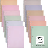 Teling 1 Subject Spiral Notebook For Work College Ruled 8 X 10 1/2 Inch Spiral Journal Notebook 3 Hole Divider Pockets Easy Tear