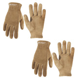 HLDD HANDLANY 2 Pairs Kids Gardening Gloves, Childrens Leather Work Gloves for Boys Girls Age 2-11, Great Gift for Yard Work, Ca