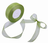 BEAUTOPE 1 Inch 50 Yards Sheer Organza Ribbon Chiffon Ribbon for Gift Wrapping Wedding Bouquet Crafts (Green)