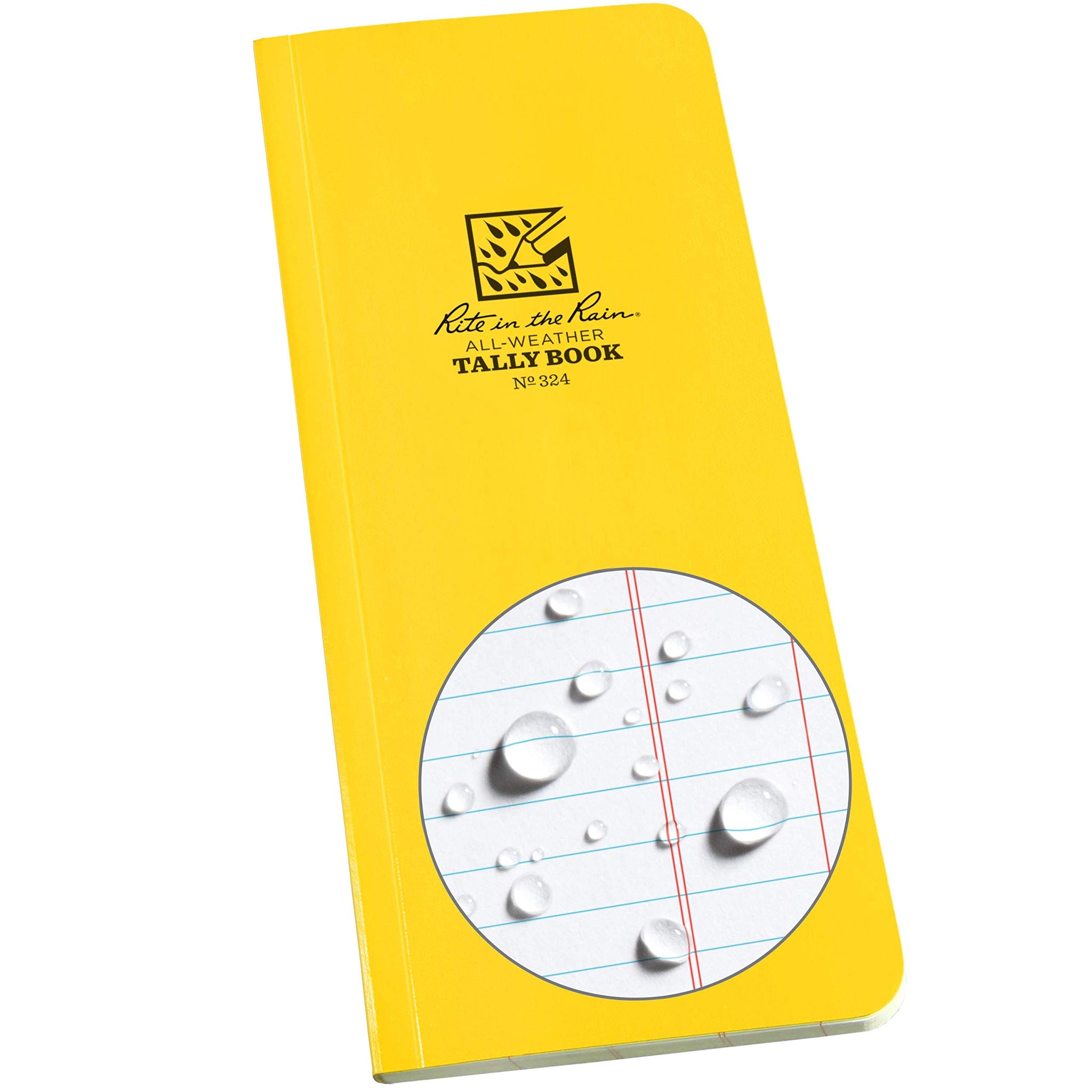 Rite In The Rain Weatherproof Soft Cover Tally Notebook, 3 1/2 X 8, Yellow Cover, Tally Pattern (No. 324), 8 X 3.5 X 0.375