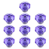 T Tulead Crystal Door Knobs Purple Acrylic Handle Diamond Wardrobe Closet Pull Knobs for Cabinet, Drawer, Dresser, Pack of 10 wi