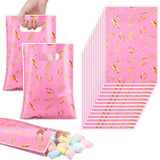 Clysee 50 Pcs Pink with Gold Ring Themed Goodie Bags Video Game Birthday Party Favor Bags Video Game Candy Treat Plastic Bag for