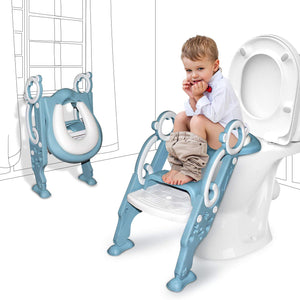 GrowthPic Toddler Toilet Seat with Step Stool Ladder for Boy and Girl Baby, Potty Training Seat Kid's Toilet Trainer with Splash