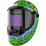 YESWELDER Auto Darkening Welding Helmet with SIDE VIEW, 180 Panoramic View, 1/1/1/1 True Color Solar Powered Welder Hood, Wide S