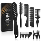 Hair Brush for Men, DUAIU 7Pcs Combs for Men, Hair Styling Comb Set with Vent Hair Brush, Quiff Round Hair Brush, Wide Tooth Com