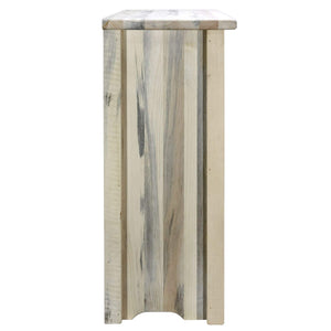 Montana Woodworks Homestead Collection Accent Cabinet With Laser Engraved Wolf Design, Left Hinged, Ready To Finish