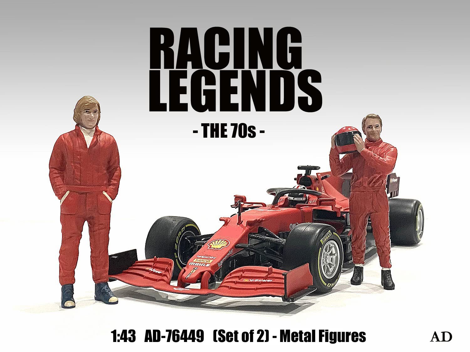 American Diorama Racing Legend 1970S Theme (Set Of 2) Diecast Figures For 1/43 Scale Models Ad-76449