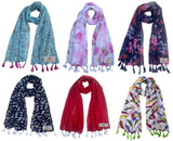 Fusfus WomenS Printed Chiffon Scarves And Stoles, Free Size(Multicolour, Fs1946) Pack Of 6 (Multicolor2)