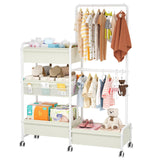 2in1 Baby Diaper Caddy & Clothes Organizer and Storage Rolling Cart, Large Capacity Nursery Organization For Baby Dresser,Changi