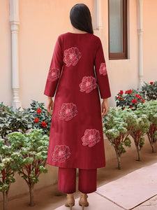 Anni Designer Women'S Rayon Viscose Straight Printed Kurta With Pant (Twisha Red-Vks01_4Xl_Red_Xxxx-Large),Red,4XL,,,