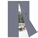 Risareyi Magnetic Thermal Insulated Door Curtain 45x77inch, Grey Oxford Filling with Thicker Polyester, Patio Door Insulation fo