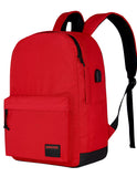 SUPACOOL Casual Laptop Backpack for Men and Women, Backpack for College, USB Charging Port, Lightweight Pack Back(Red)