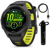 Wearable4U Garmin Forerunner 265S Music GPS Running 42 mm Smartwatch, Black with AMOLED 1.1in Touchscreen Display E-Bank Bundle