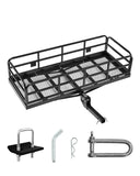 60x24x14 in Hitch Cargo Carrier, 400lbs Capacity Folding Trailer Hitch Mount Cargo Basket, Steel Luggage Carrier Rack Fits 2 Hit
