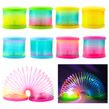 8 Pack Glow Coil Spring Toy, Mini Springs Rainbow Magic Fidget Toys for Kids Boys Girls, Glow in the Dark Party Favors, Projecti