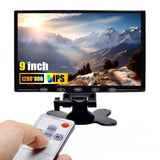 CAMECHO 9 Inch LCD Monitor HD Color Screen, 2 Video Input/HDMI/VGA, Support Car Backup, Mini PC Display, CCTV, Home Security, wi