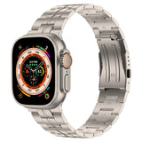 Iiteeology Compatible With Apple Watch Band 49Mm 45Mm 44Mm 42Mm Titanium Strap For Men With Double Button Clasp For Iwatch Ultra Ultra 2 Se Series 9 8 7 6 5 4 3 2 1 Silver -Like New