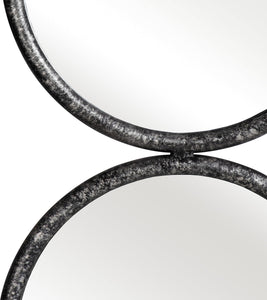 12''L 1''W 48''H Four Circle Black Iron Wall Mirror For Vertical Or Horizontal Hanging In Bathroom. Bedroom, Living Room, Or Ent