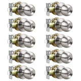 Lepushom 10 Pack Bathroom Door Knob, Door Knobs Interior Without Keys, Brushed Nickel Door Knobs for Bedroom and Office, Privacy
