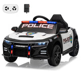 Police Car Ride on Car for Kids, Battery Powered Ride-on Toys Cop Cars with Remote Control, Megaphone,LED Flashing Lights, Horn,