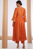 Gosriki Women'S Cotton Blend Anarkali Embroidered Kurta With Pant & Dupatta (Kanakam Orange-Gs_S_Orange_Small),Orange,,B0DKX7SXTF