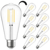 SHINESTAR 8-Pack Dimmable Vintage LED Edison Bulbs, 5.5W, 60W Equivalent, E26 Medium Base, ST58 Antique LED Filament Bulbs, 80+ 