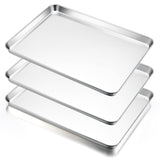 E-far Large Baking Sheets Set of 3, 20  x14Stainless Steel Cookie Sheet Pans for Oven, Non Toxic Big Metal Baking Tray for 