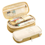LHMTQVK Large Capacity Pencil Case Pencil Pouch Handheld Pen Bag, school pencil case for Teen Girl Boy Men Women Adult (khaki-beige)-Like New Condition
