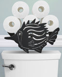 Wigag Ocean Fish Toilet Paper Holder for Extra 8 Rolls, Wall Mounted Decorative Toilet Paper Storage, Farmhouse Bathroom Animal 