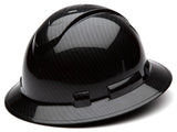 Pyramex Ridgeline Full Brim Hard Hat, 4Point Ratchet Suspension, Shiny Black Graphite Pattern