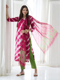 Gosriki Women'S Cotton Blend Straight Printed Kurta With Pant & Dupatta (Raman Pink-Gs_M_Pink_Medium),Pink,,B0CGD7BNLW