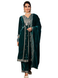 Libas Women'S Velvet Kurta Set (49491_Green