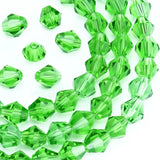 Dowarm 250PCS 6MM Crystal Beads, Green Bicone Glass Beads for Jewelry Making, Craft, DIY Bracelet, Necklace, Suncatchers