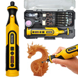 XIFOWE 5-speed Adjustable Cordless Grinder Set, 7.2V LED Light Mini Tepy-C Cordless Electric Rotary Sander with 59 Attachments f