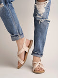 Shoetopia Cross Strap Cream Flat Sandals For Women & Girls /Uk4,Cream,4,B0C6TZ3KDN