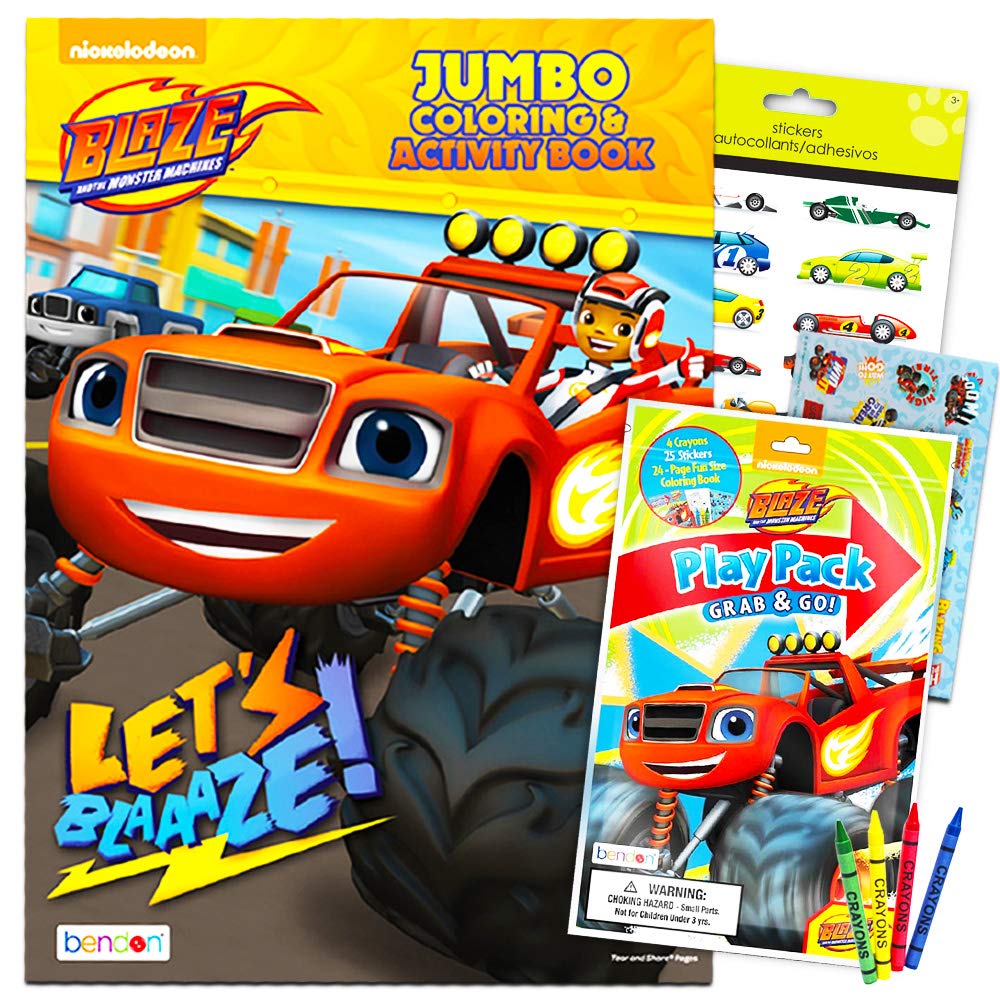Blaze and the Monster Machines Coloring and Activity Book with Bonus Mini Cars Coloring Book with Stickers (Blaze Party Supplies