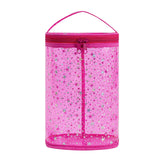 RSRSLEII Clear Star Lotion Cylinder Bag for Toiletry,Waterproof PVC Sunscreen Travel Makeup Bag,Top Handle Cosmetic Bag Gift for