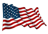 Rogue River Tactical USA Flag Sticker Bumper Sticker Car Decal Gift Patriotic American Wavy United States (Large 10x6)
